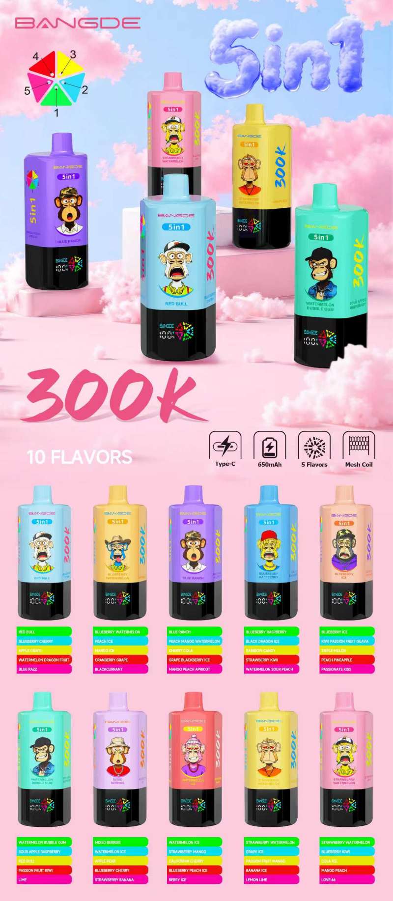 BANG DE 300K Taste List
