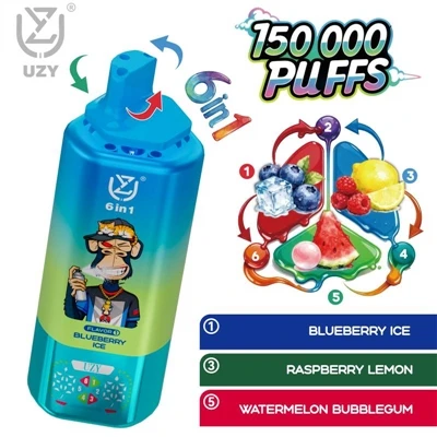 UZY 6-in-1 150K डिस्पोजेबल इलेक्ट्रॉनिक सिगरेट|150000 पफ्स, छह फ्लेवर स्विचिं...
